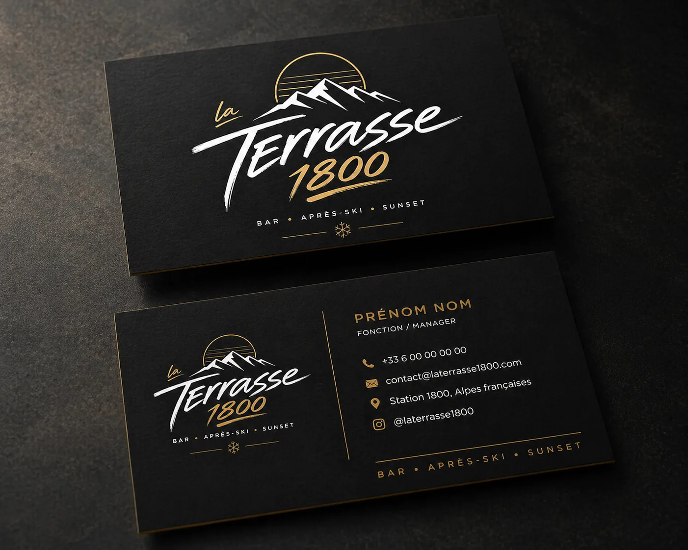 Terrasse 1800 — Cartes de visite